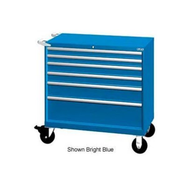 Lista International Lista 40-1/4"W Mobile Cabinet, 6 Drawers, 84 Compart - Classic Blue, Individual Lock XSHS0750-0602MCBRG